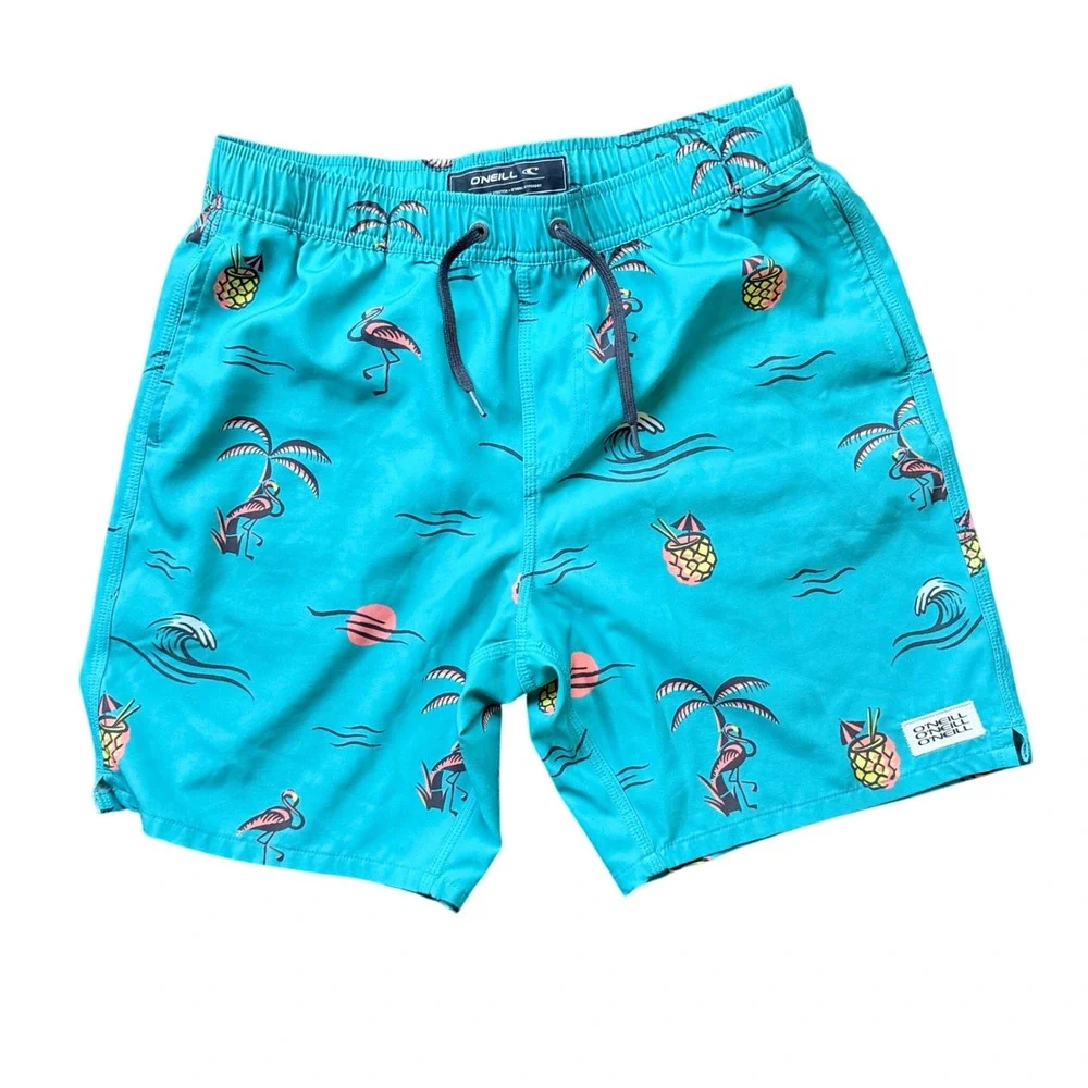 O'Neill Board Shorts Kids XL Teal Hyperfreak Flamingo Pineapple SP4206018